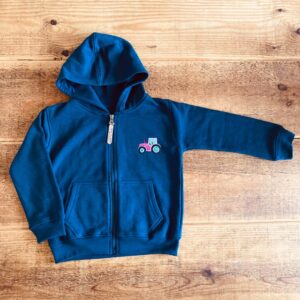 Born to farm navy hoodie pink